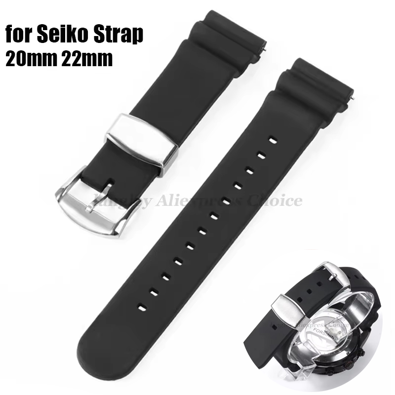 Seiko Watch Prospex - 20 มม.22 มม.นาฬิกาซิลิโคนสําหรับ SEIKO ดําน้ํา SKX007