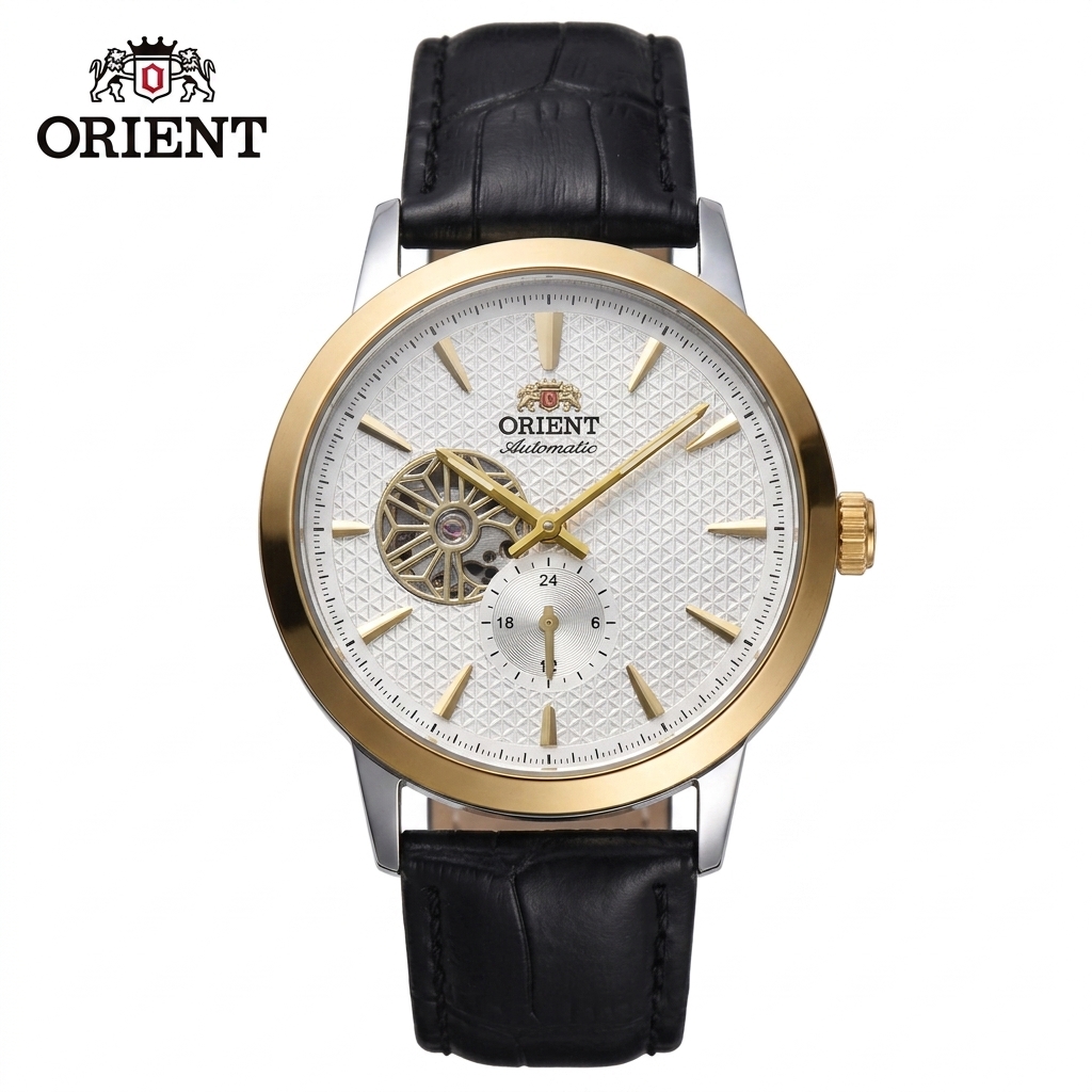 Seiko Watch Presage - นาฬิกาข้อมือจักรกลอัตโนมัติสำหรับผู้ชาย Japan Orient, หน้าปัดแบบ Skeleton แสดงเวลา