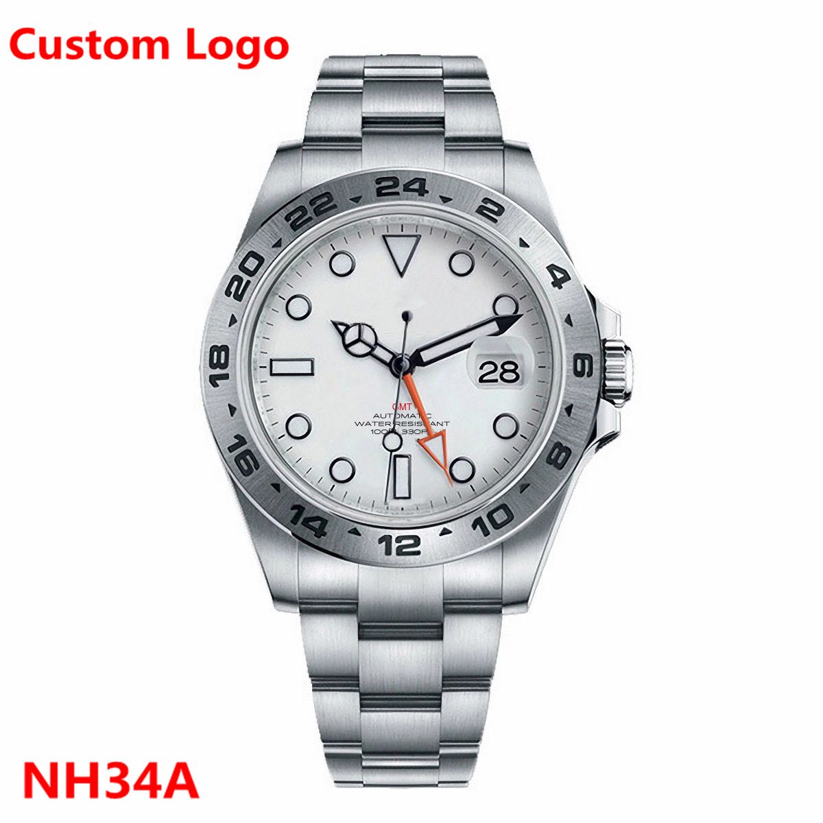 Stainless Bracelet Diver - CUSTOM Luxury 39 มม.NH34 อัตโนมัติ GMT