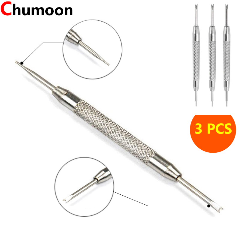 Spring Bar Tool Set - 3pcs โลหะนาฬิกาซ่อมเครื่องมือสร้อยข้อมือสแตนเลส Watchband เปิดสายเปลี่ยนสปริงบาร์เชื่อมต่อ PIN Remover