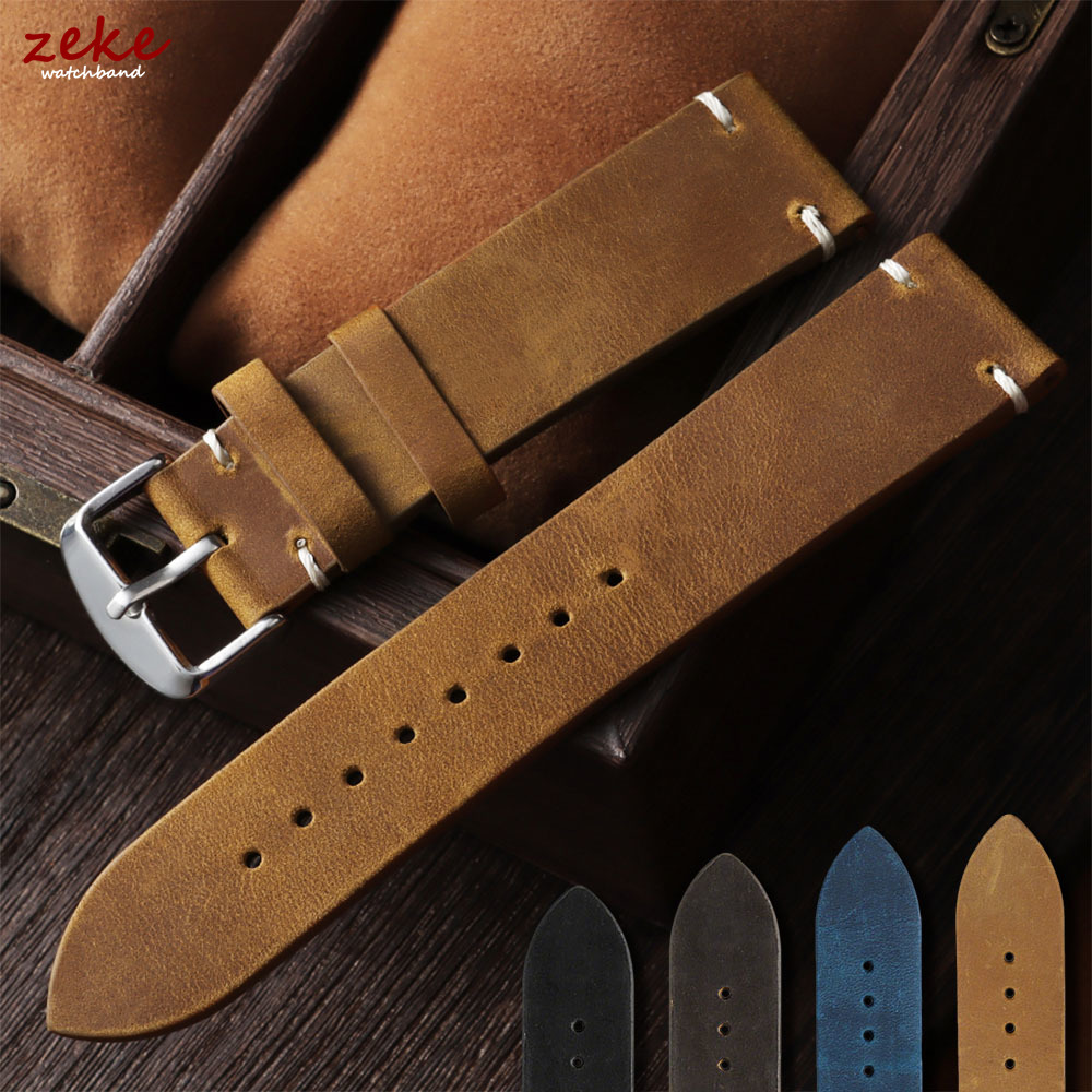 Suede Strap Watch - สายนาฬิกาวินเทจแบบนิ่มเคลือบแว็กซ์ ขนาด 18 มม. 19 มม.