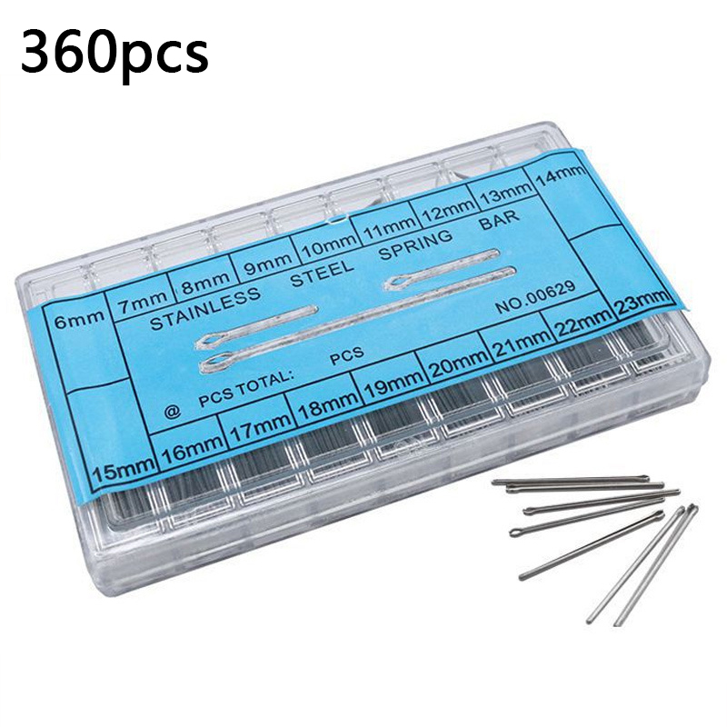 Spring Bar Tool Set - 360 ชิ้นแยก Pins สแตนเลสสตีลนาฬิกา Pins คู่หน้าแปลนนาฬิกา