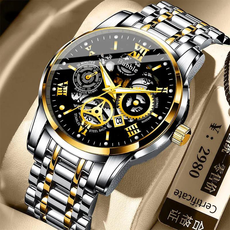 Rolex Watch Daytona - UTHAI นาฬิกาสำหรับผู้ชายอินเทรนด์ระดับไฮเอนด์หรูหราอเนกประสงค์นาฬิกาข้อมือควอตซ์กันน้ำโรมันฮอลโลว์นาฬิกาผู้ชาย
