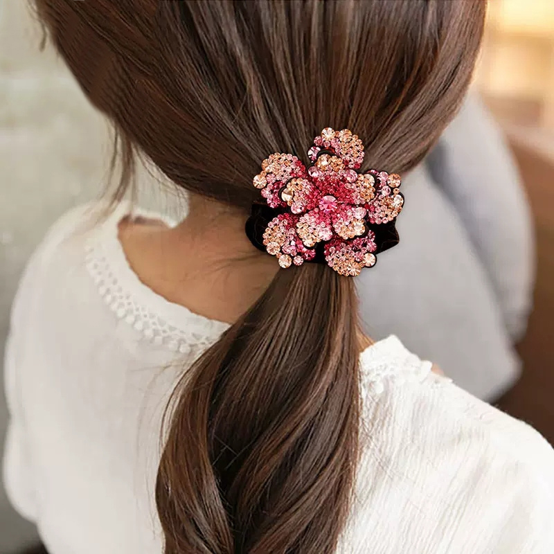 ผู้หญิง Rhinestone Scrunchies  - Silicone Band Women บทวิจารณ์และราคา