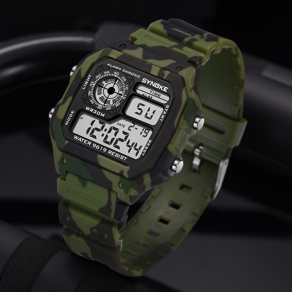 Synoke กลางแจ้งทหารนาฬิกาดิจิต - Canvas Strap Watch บทวิจารณ์และราคา