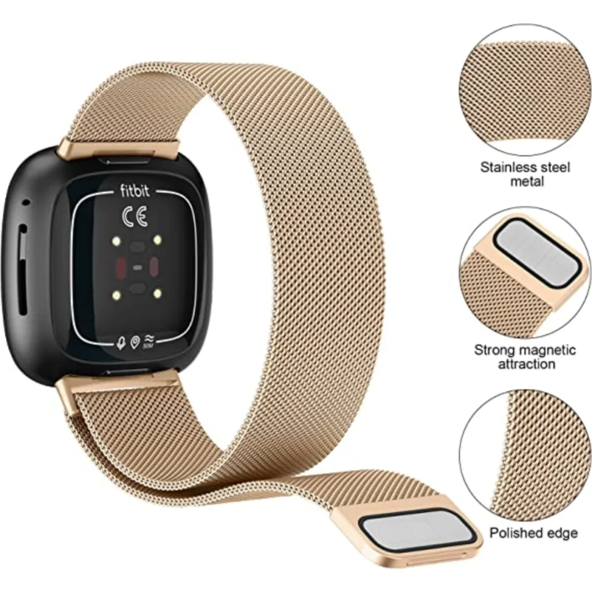 สาย Milanese สำหรับ Fitbit Ver - Milanese Loop Magnetic บทวิจารณ์และราคา