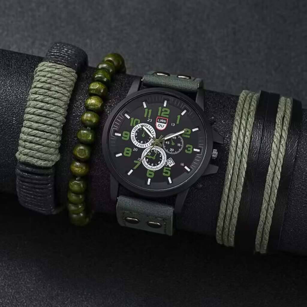 4 ชิ้น/เซ็ตผู้ชายกีฬานาฬิกา Ca - Leather Watch Band Men บทวิจารณ์และราคา