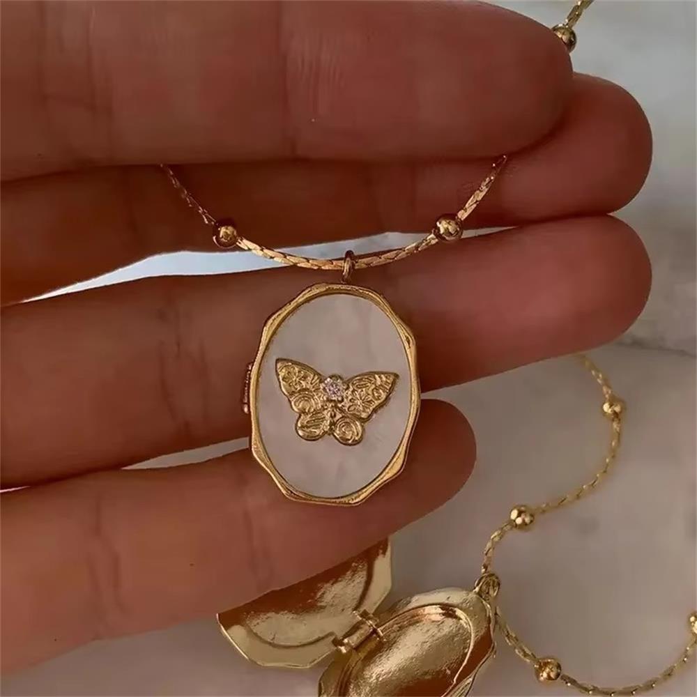 สแตนเลสสตีลล็อคอัลบั้มรูปสร้อย - Butterfly Clasp Deployant บทวิจารณ์และราคา