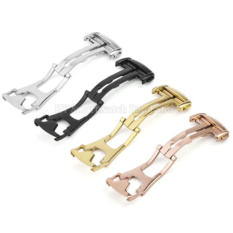 16 มม.18 มม.20 มม.นาฬิกาโลหะสํ - Butterfly Clasp Deployant บทวิจารณ์และราคา