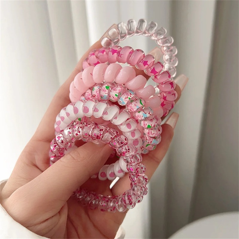 ยางรัดผมแบบเกลียวสีสันสดใส 6 ช - Silicone Band Women บทวิจารณ์และราคา